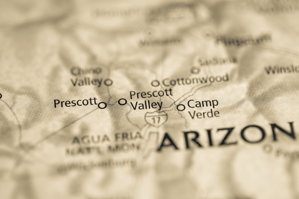 Map of Prescott Arizona